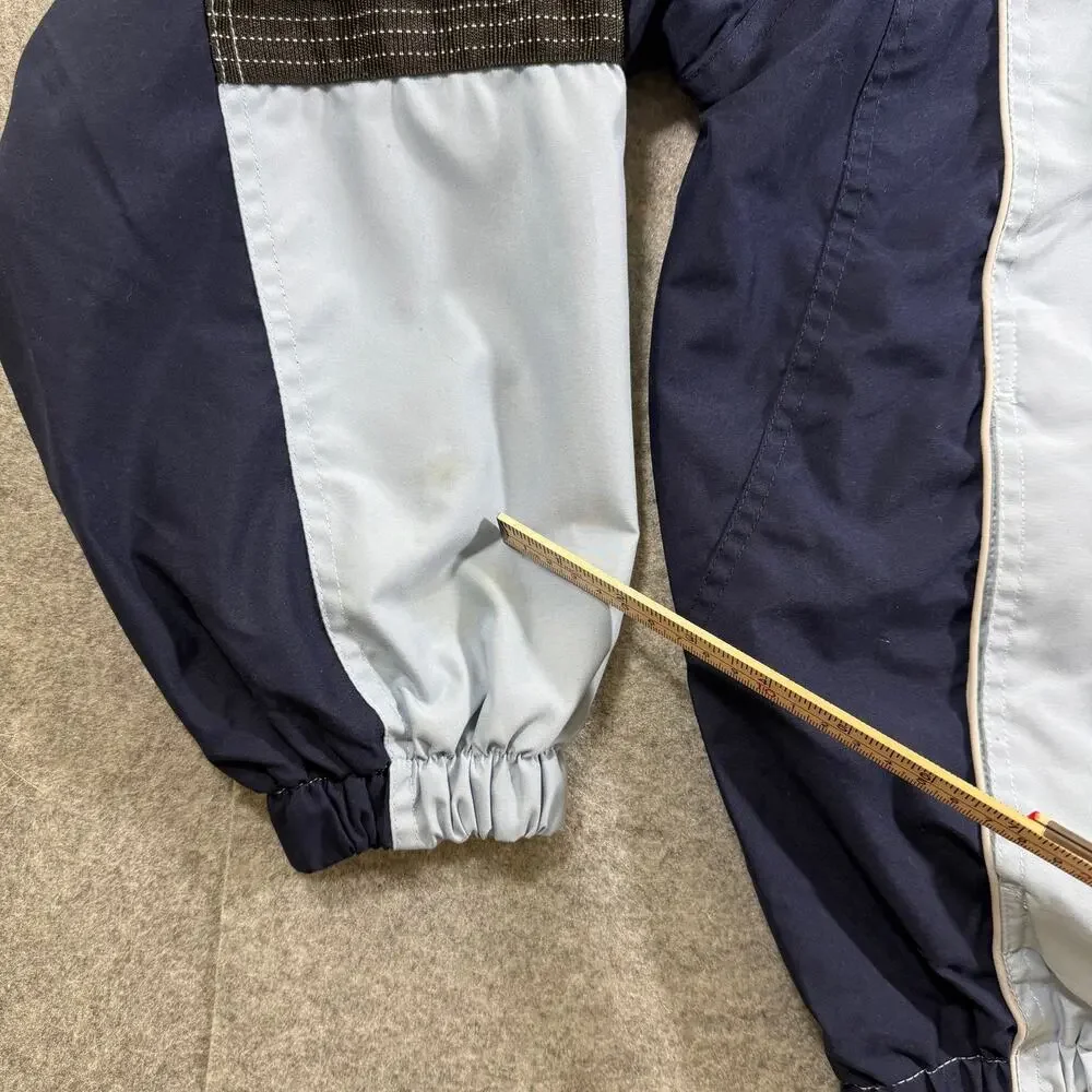 Wilson Windbreaker Jacket Mens L Blue Navy Full Zip Drawstring Hem Lightweight